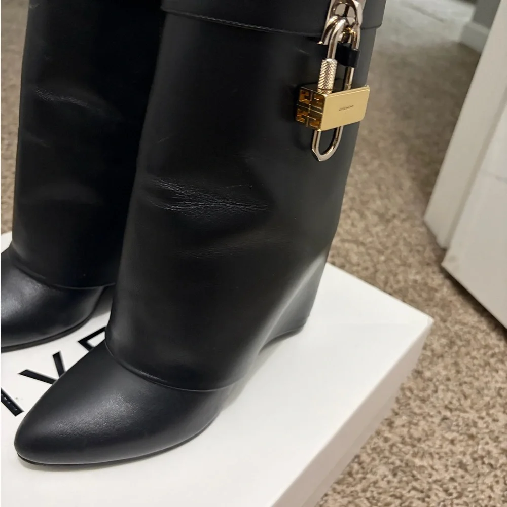 Givenchy Shark Lock Leather Boots - Picture 3 of 8